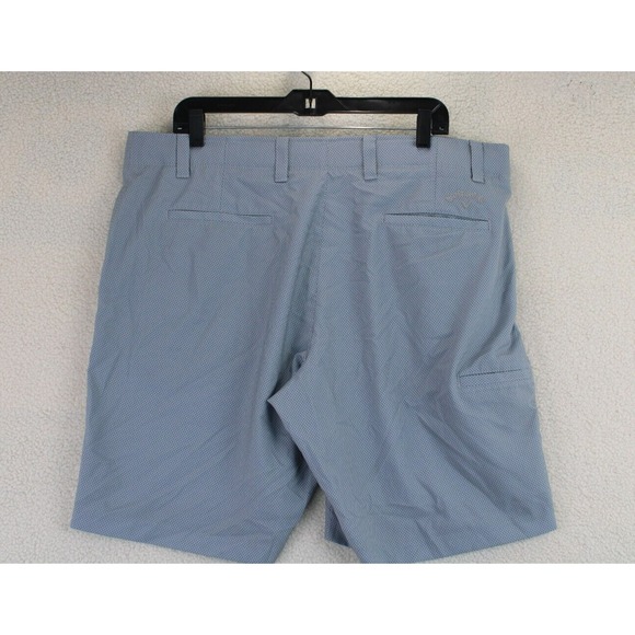 Callaway Mens Golf Shorts Blue Micro Dot Print Flat Front Performance Stretch 40 - Picture 2 of 15